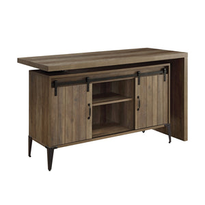 Zakwani Industrial Writing Desk Rustic Oak & Black Finish OF00006-ACME