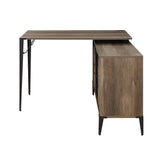 Zakwani Industrial Writing Desk with USB Rustic Oak & Black Finish OF00012-ACME