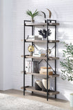 Zakwani Industrial Bookshelf Gray Oak & Black Finish OF00013-ACME