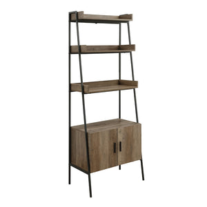 Zakwani Industrial Bookshelf Rustic Oak & Black Finish OF00016-ACME