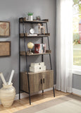 Zakwani Industrial Bookshelf Rustic Oak & Black Finish OF00016-ACME