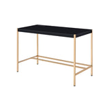 Midriaks Contemporary Writing Desk with USB Port Black & Gold Finish OF00021-ACME