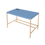 Midriaks Contemporary Writing Desk with USB Port Navy Blue & Gold Finish OF00022-ACME