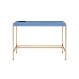 Midriaks Contemporary Writing Desk with USB Port Navy Blue & Gold Finish OF00022-ACME