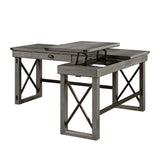 Talmar Transitional Writing Desk with Lift Top Weathered Gray Finish(#Gray 002) OF00054-ACME