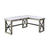 Talmar Transitional Writing Desk with Lift Top Marble & Rustic Oak Finish(#Oak 001) OF00055-ACME