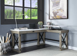 Talmar Transitional Writing Desk with Lift Top Marble & Rustic Oak Finish(#Oak 001) OF00055-ACME