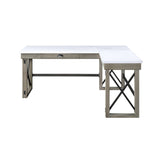 Talmar Transitional Writing Desk with Lift Top Marble & Rustic Oak Finish(#Oak 001) OF00055-ACME