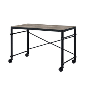 Oklarth Industrial Writing Desk Paper & Black Finish OF00103-ACME