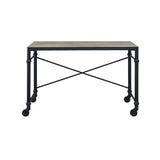 Oklarth Industrial Writing Desk Paper & Black Finish OF00103-ACME