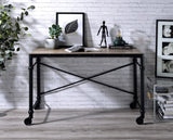 Oklarth Industrial Writing Desk Paper & Black Finish OF00103-ACME