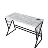 Collick Contemporary Writing Desk with USB Port Weathered Gray(#HT1080-1, LTF Paper) OF00110-ACME