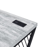 Collick Contemporary Writing Desk with USB Port Weathered Gray(#HT1080-1, LTF Paper) OF00110-ACME