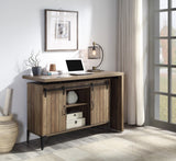 Zakwani Industrial Writing Desk with USB Rustic Oak & Black Finish OF00154-ACME