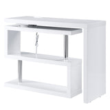 Buck II Contemporary Writing Desk with USB White Finish OF00155-ACME