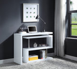 Buck II Contemporary Writing Desk with USB White Finish OF00155-ACME