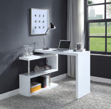 Buck II Contemporary Writing Desk with USB White Finish OF00155-ACME