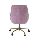 Hamilton Industrial Office Chair Pink Top Grain Leather OF00399-ACME