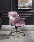 Hamilton Industrial Office Chair Pink Top Grain Leather OF00399-ACME