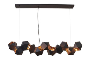 Bethel Black Chandelier in Stainless Steel