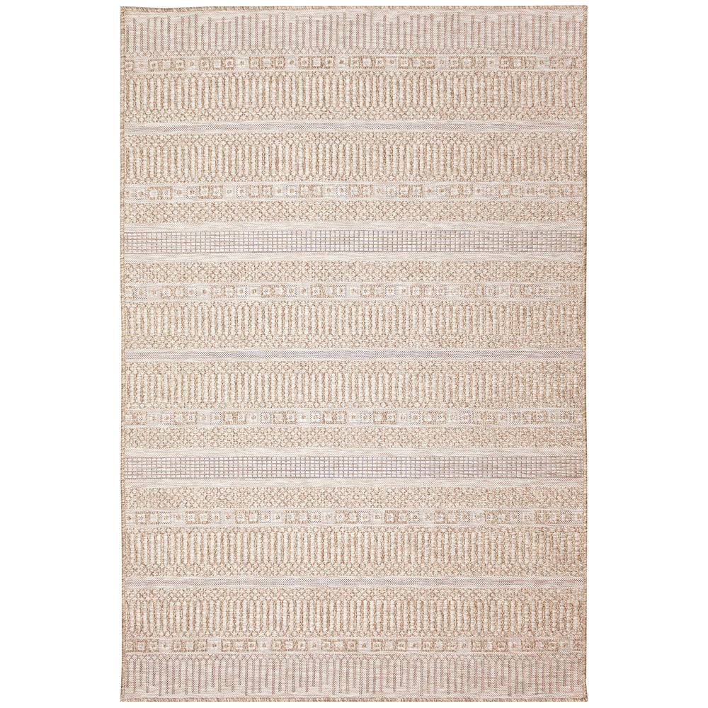 Trans-Ocean Liora Manne Orly Stripe Casual Indoor/Outdoor Power Loomed 100% Polypropylene Rug Natural 7'10" x 9'10"