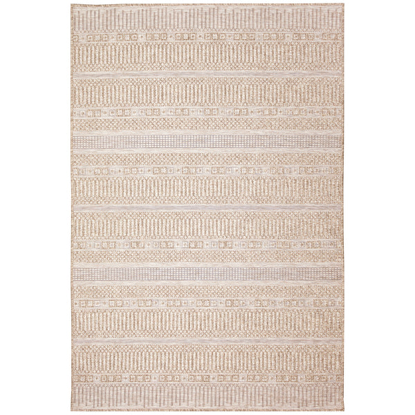 Trans-Ocean Liora Manne Orly Stripe Casual Indoor/Outdoor Power Loomed 100% Polypropylene Rug Natural 7'10" x 9'10"