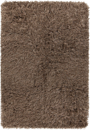 Chandra Rugs Onex 100% Polyester Hand-Woven Contemporary Shag Rug Taupe 9' x 13'