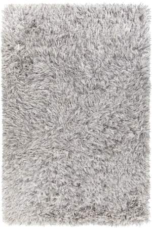 Chandra Rugs Onex 100% Polyester Hand-Woven Contemporary Shag Rug White 9' x 13'
