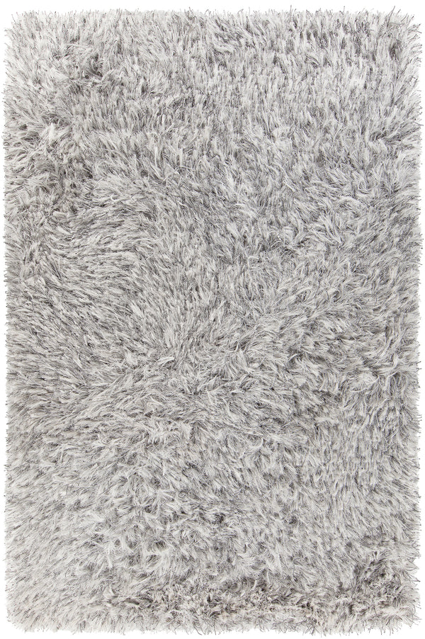 Chandra Rugs Onex 100% Polyester Hand-Woven Contemporary Shag Rug White 9' x 13'