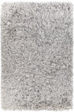 Chandra Rugs Onex 100% Polyester Hand-Woven Contemporary Shag Rug White 9' x 13'