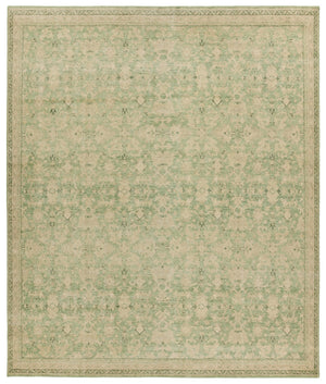 Jaipur Living Onessa Rowland ONE08 Hand Knotted Handmade Indoor Persian Knot 6/5 Updated Traditional Rug Green 10' x 14'