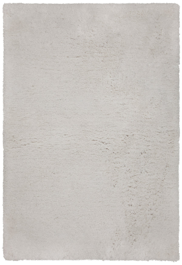 Chandra Rugs Oona 80% Polyester + 20% Cotton Hand-Tufted Shag Rug White 9' x 13'