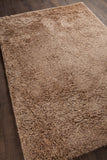 Chandra Rugs Oona 80% Polyester + 20% Cotton Hand-Tufted Shag Rug Tan 9' x 13'