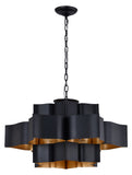 Bethel Matte Black Chandelier in Metal