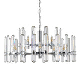 Bethel Chrome Chandelier in Metal & Crystal