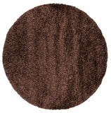 Chandra Rugs Orchid 70% Wool + 30% Polyester Hand-Woven Contemporary Rug Dark Brown 7'9 Round