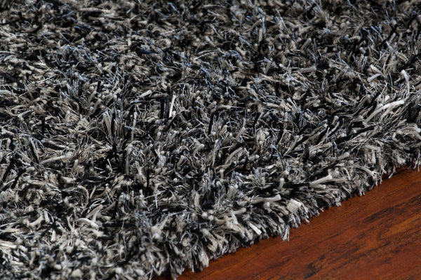 Chandra Rugs Orchid 70% Wool + 30% Polyester Hand-Woven Contemporary Rug Black/Ivory/Grey 9' x 13'