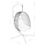 Swing Egg Chair with Stand - Brown/Grey