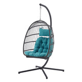 Swing Egg Chair with Stand - Grey/Teal 