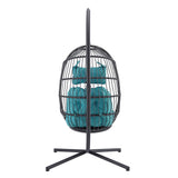 Swing Egg Chair with Stand - Grey/Teal 