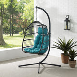 Swing Egg Chair with Stand - Grey/Teal 