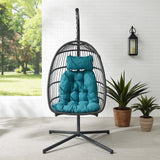 Swing Egg Chair with Stand - Grey/Teal 