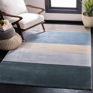 Orwell 300 Orwell 394 Contemporary Power Loomed Polypropylene Pile Rug Blue / Grey