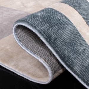 Orwell 300 Orwell 396 Contemporary Power Loomed Polypropylene Pile Rug Beige / Blue