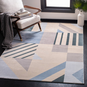 Orwell 300 Orwell 396 Contemporary Power Loomed Polypropylene Pile Rug Beige / Blue