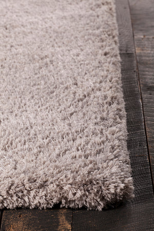 Chandra Rugs Osim 100% Polyester Hand-Tufted Contemporary Shag Rug Silver 9' x 13'