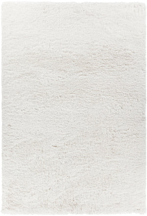Chandra Rugs Osim 100% Polyester Hand-Tufted Contemporary Shag Rug White 9' x 13'