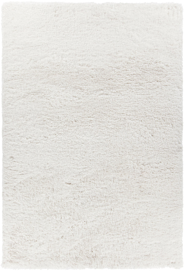 Chandra Rugs Osim 100% Polyester Hand-Tufted Contemporary Shag Rug White 9' x 13'