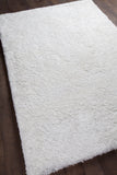 Chandra Rugs Osim 100% Polyester Hand-Tufted Contemporary Shag Rug White 9' x 13'