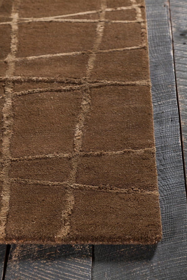 Chandra Rugs Oslo 60% Wool + 40% Viscose Hand-Tufted Contemporary Rug Brown/Light Brown 9' x 13'